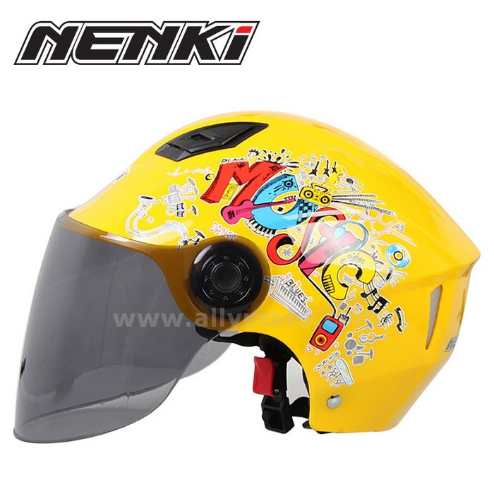 129 Open Half Face Helmet Motorbike Scooter Street Cruiser Chopper Touring Sun Shield Lens Men Women@6